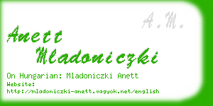 anett mladoniczki business card